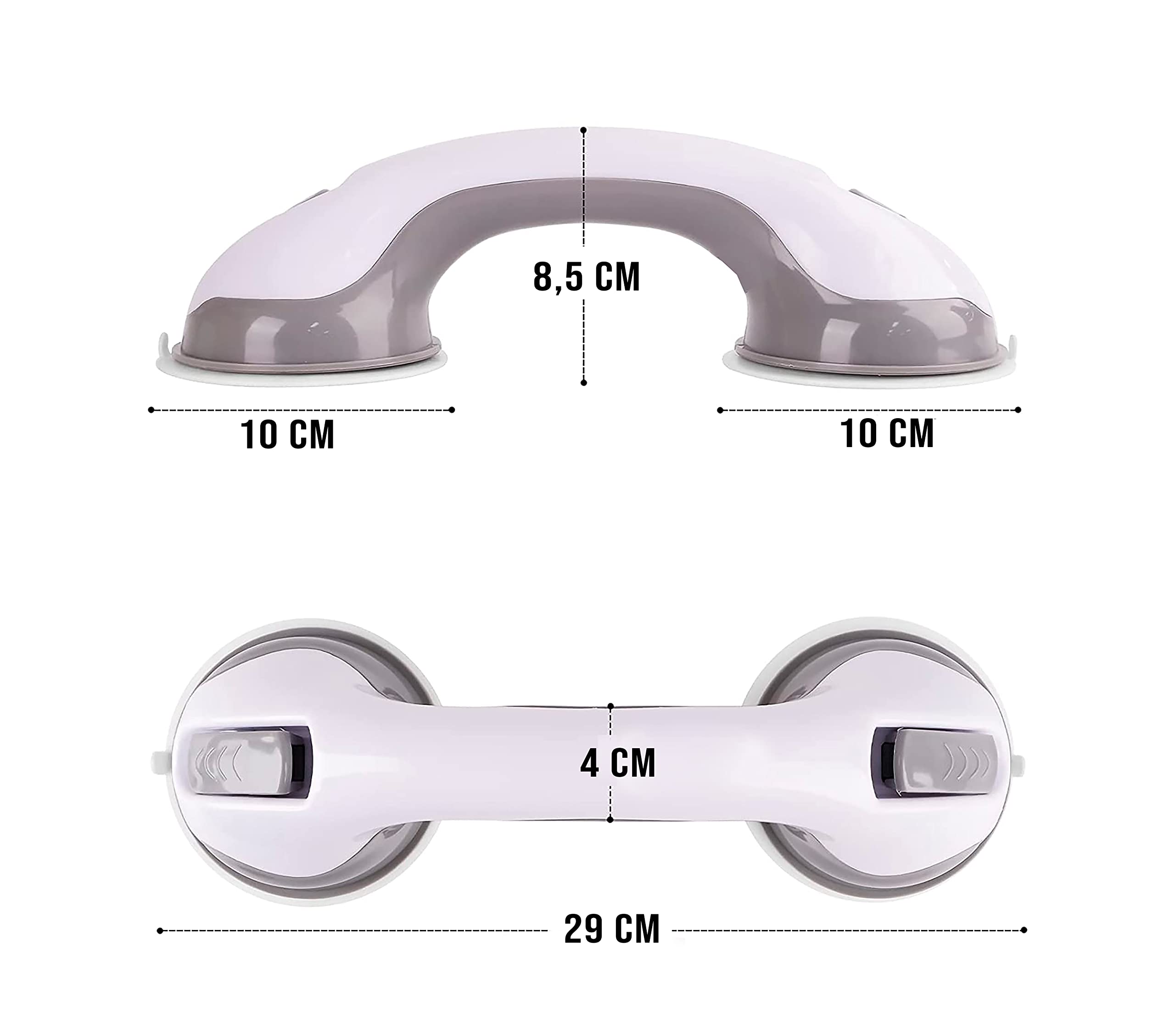 KAFENDA Sticky Strong Ventouse Porte En Verre Et Poignée De Fenêtre Cuisine, Réfrigérateur, Tiroir, Armoire Poignée Salle De Bain Mur Main Courante Douche Main Courante Ventouse (blanche