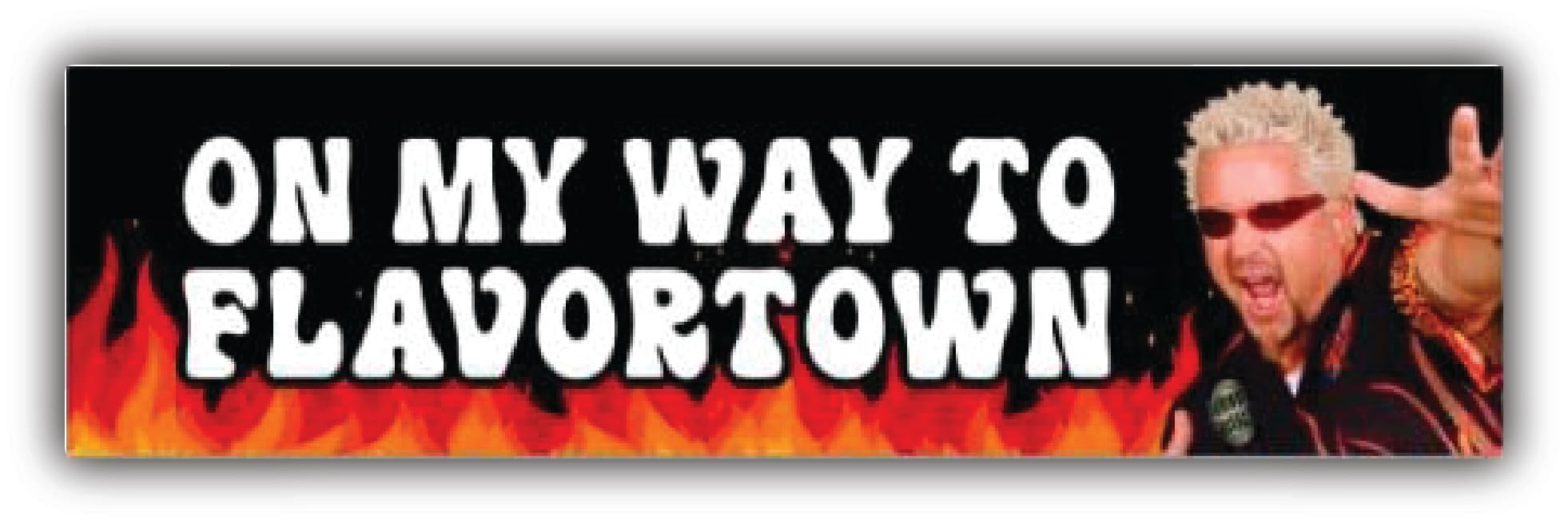 HandmadeOn my way to flavortown funny Car bumper sticker waterproof vinyl decal for trucks, window, laptop, tiles