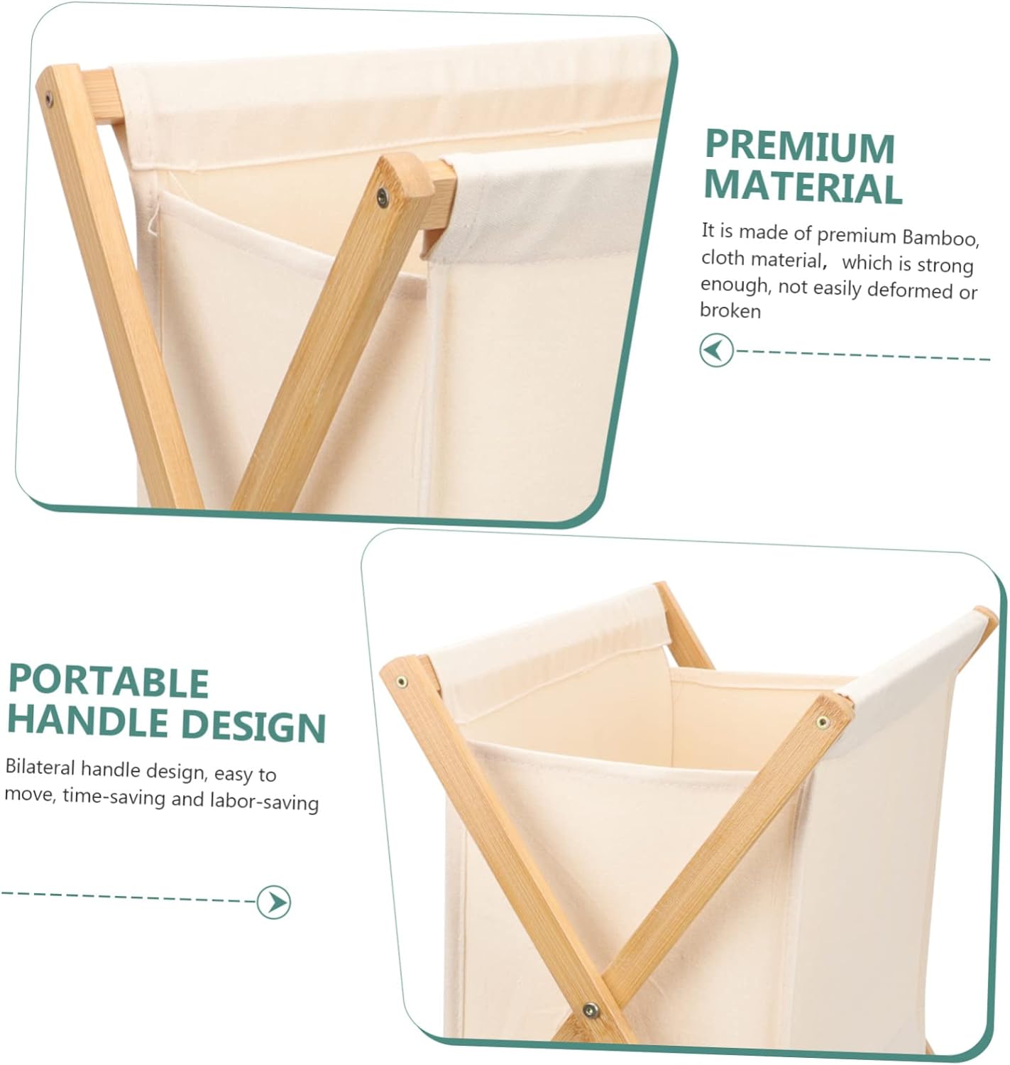 Foldable Laundry Hamper Multipurpose Clothing Storage Basket for Home and Dirty Clothes Organization and Spacious Cotton Linen Beige Container