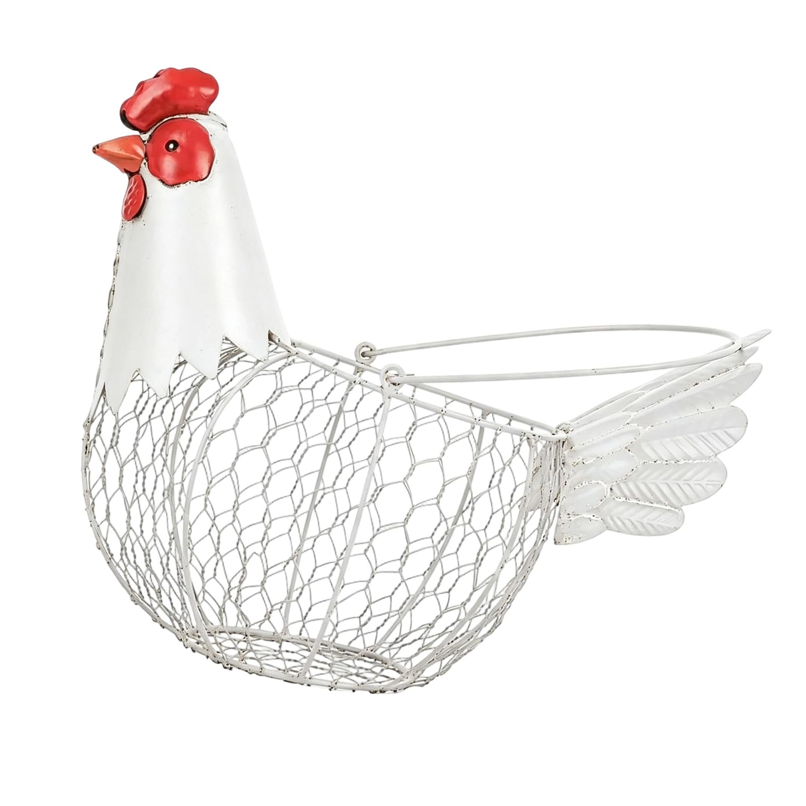 Metal Chicken Shaped Wire Eggs Basket Organiser Storage Container for Fruits Vegetables and Home Display Chicken Molded Oocyte Tray
