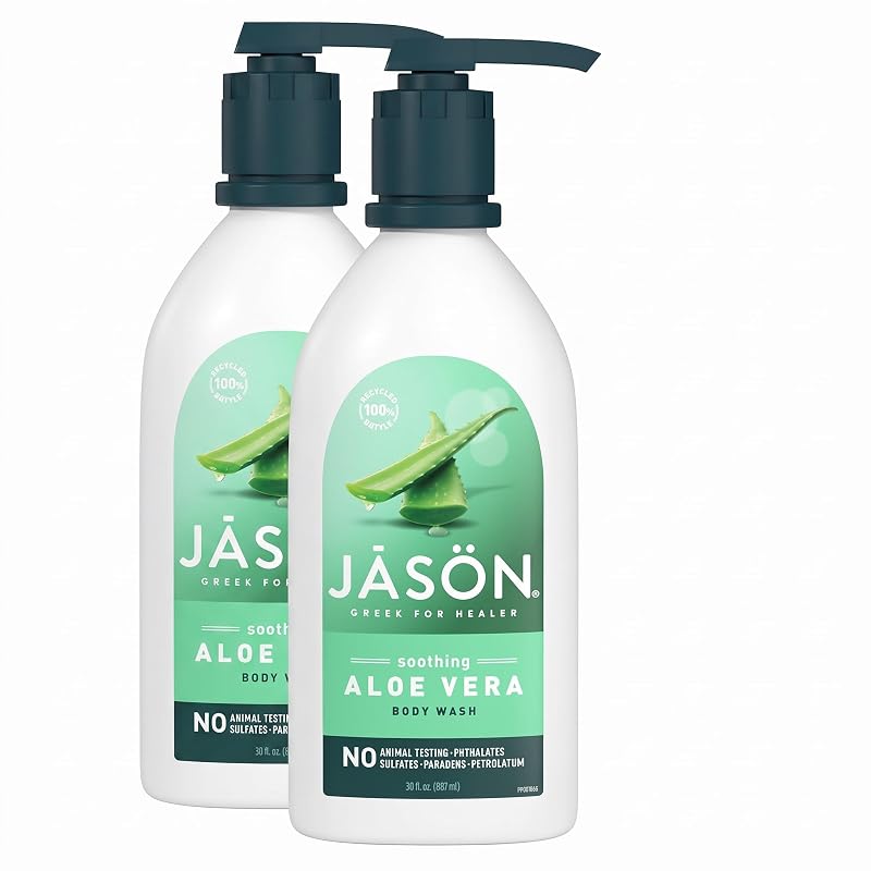 JASON Sabonete líquido corporal com aloe vera e óleo de semente de girassol, 887 mL, pacote com 2