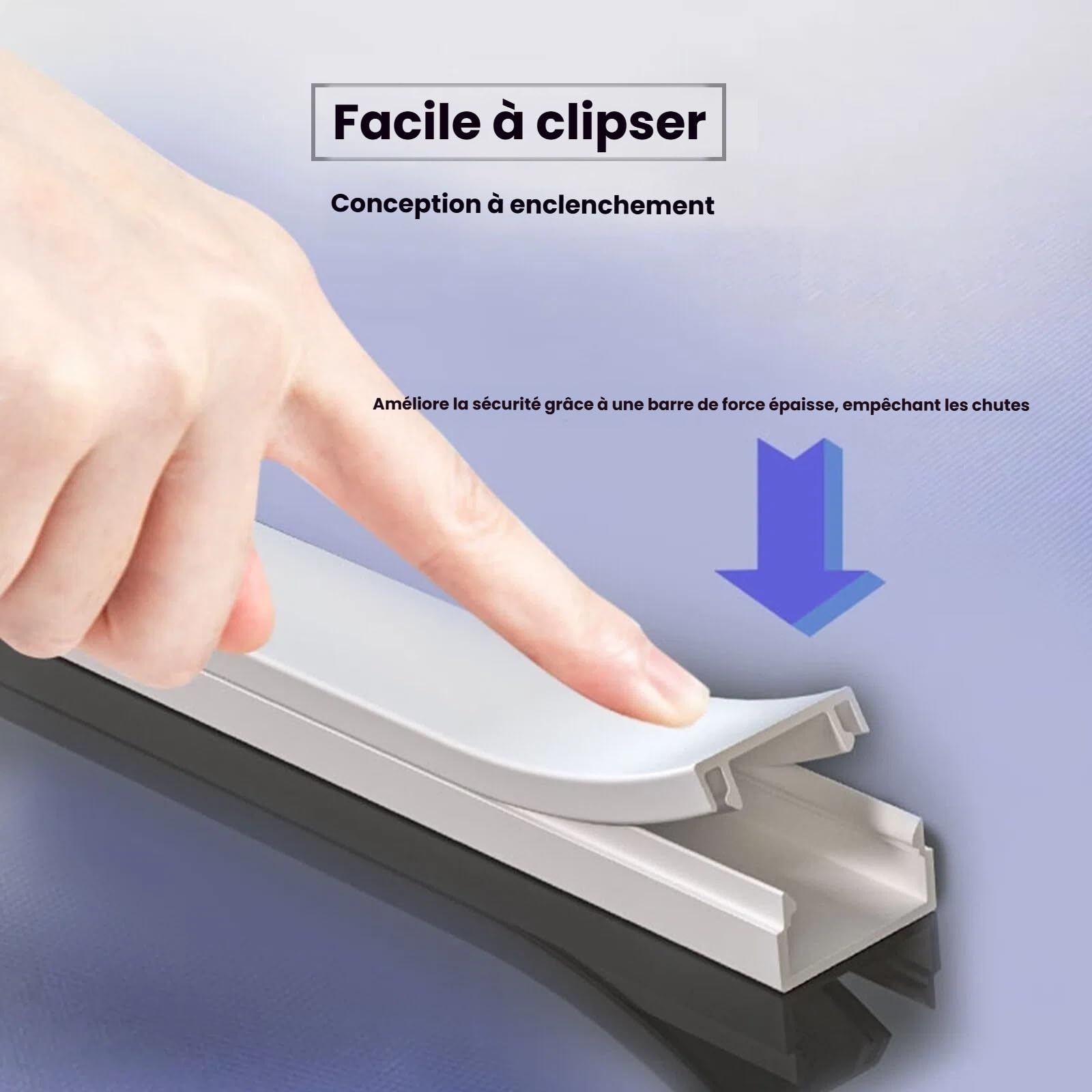 Goulotte en Aluminium pour Câbles 15-30 Mm – Autocollante, 3 Pcs De 100 Cm – Cache-Câbles pour Sol Et Mur, Rangement Pratique pour Fils Électriques(White,30 * 15mm)