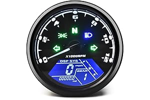 Harley Davidson Speedometer: Digital Gauge Motorcycle Odometer & Tachometer, MPH KM/H Universal...