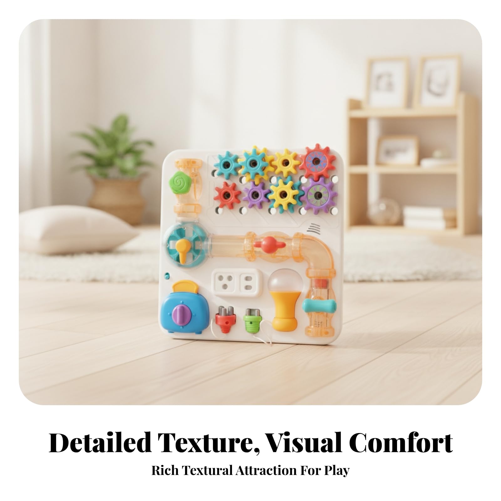 Tablero Juego Pared | Didáctico, Tablero Actividas con Engranajes, Multisensorial, Panel Pared Interactivo, para Guarría