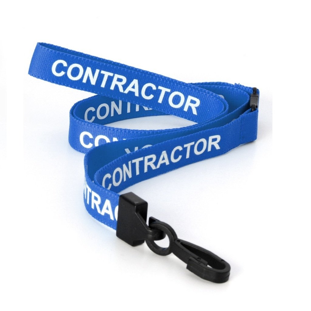 CKB LTD Blue Contractor Lanyards Breakaway Safety Lanyard Neck Strap Swivel Plastic Clip for ID Card Holder Pull Quick Release Design Pack of 20 — image 1