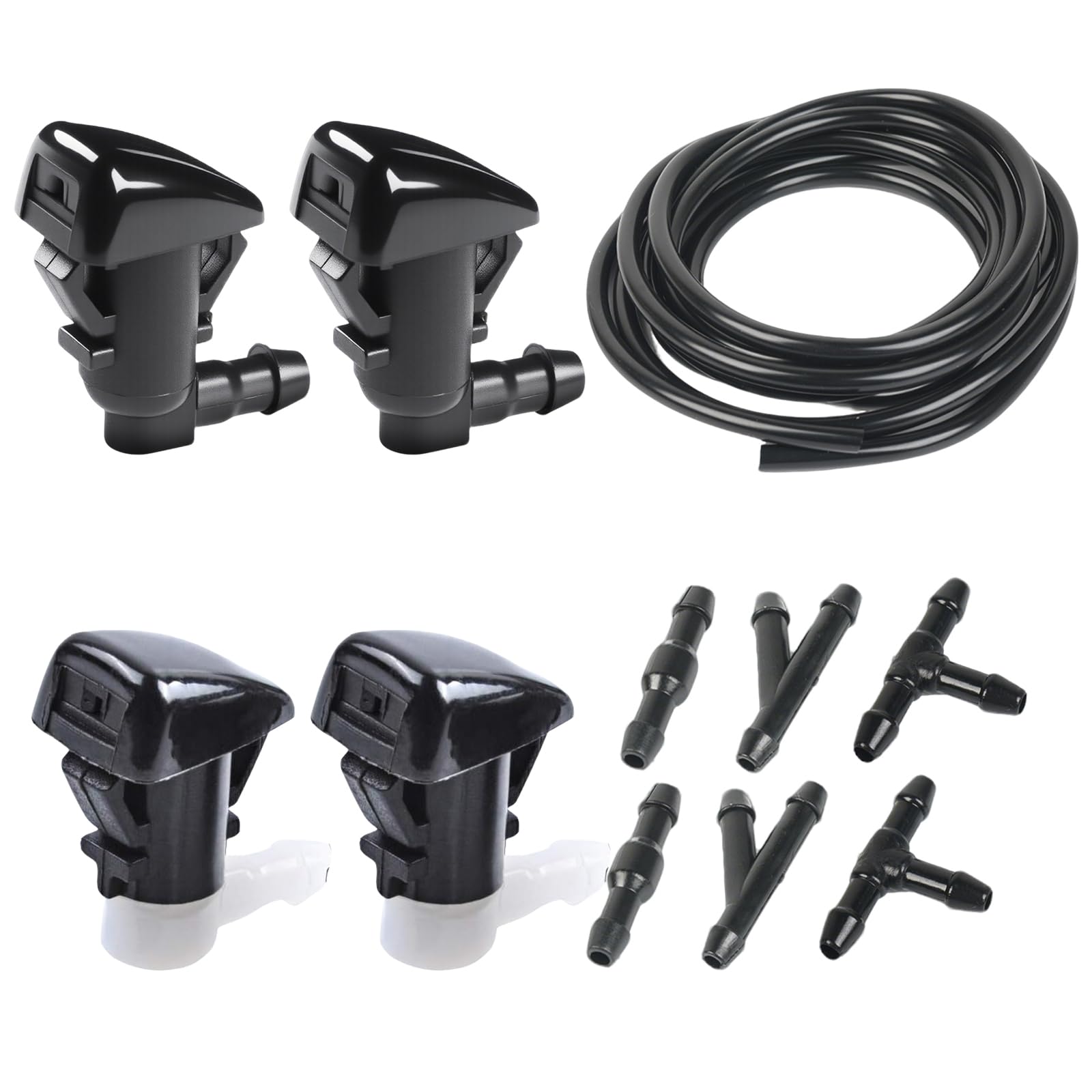 OTUAYAUTO Windshield Washer Fluid Hose, 4 Pcs Hood Nozzle Sprayer Kit for 2005-2023 Jeep Grand Cherokee WK WK2 WL &amp; Dodge Durango 2011-2023 - Replaces OEM # 68260443AA, 55372143AB, 68269108AA, 58112