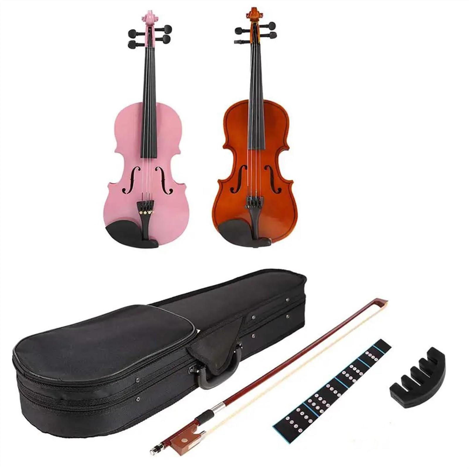 Violine 4/4 Violine Professionelle Massivholzvioline Mit Tragebox(Brown)