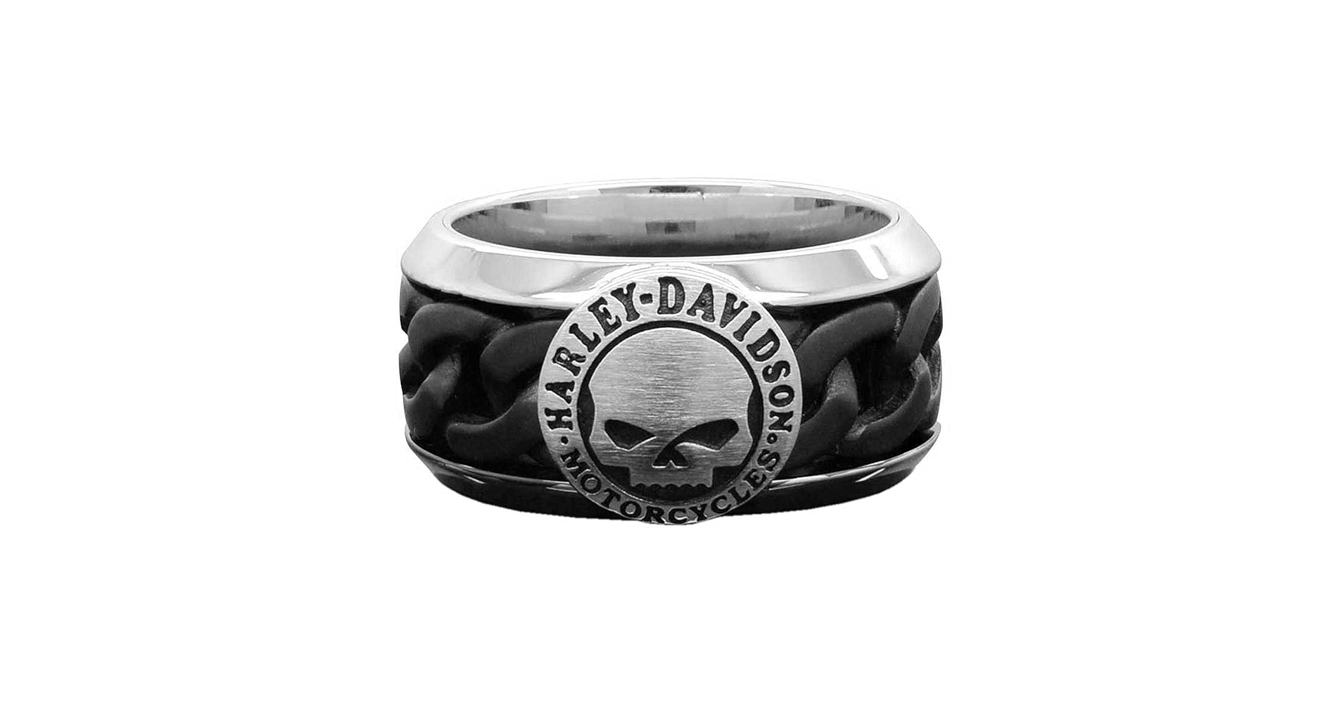 Harley-Davidson Men's Black Steel Chain Willie G Skull H-D