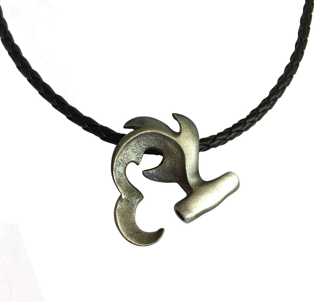 Hammerhead Pewter Pendant on 18" Braided Cord Necklace Big Blue Ocean Nautical Jewelry SPECIAL