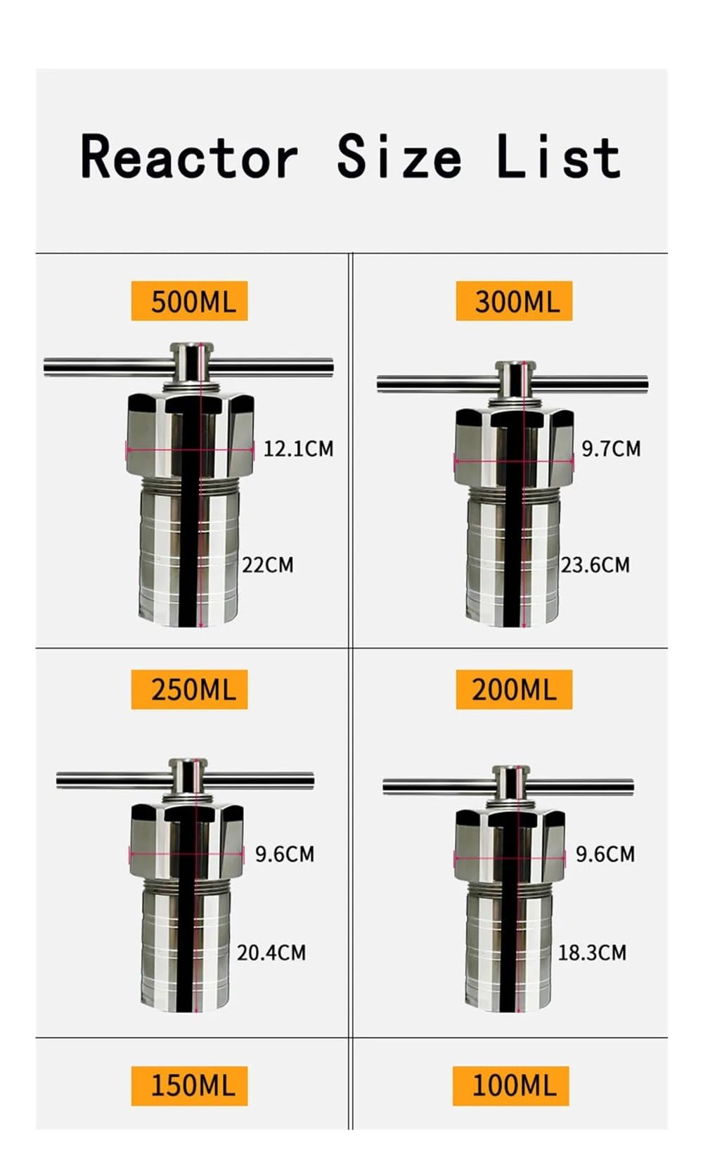 Reactor de autoclave hidrotermal con cámara PPL, síntesis hidrotermal de 25ml Rendimiento alto
