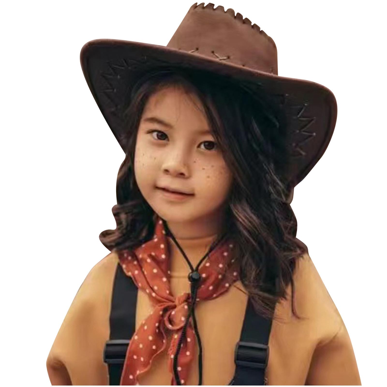 Générique Chapeau de Cowboy pour Fille et Garçon Chapeau de Cowboy, Chapeau de Cowboy à Large Bord, Chapeaux de Cow-Girl Occidentaux, Chapeau de Cowboy en Cuir