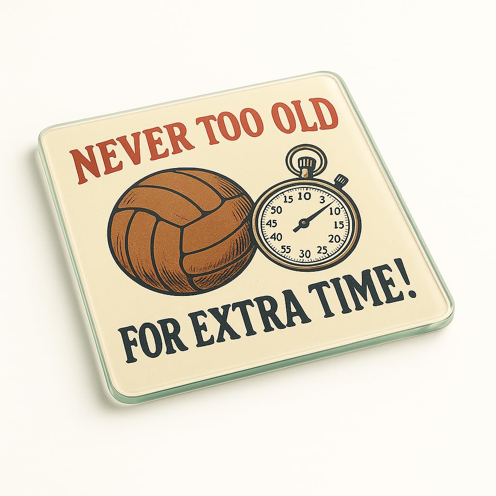 The Plum Penguin Timeless Playfulness Funny Acrylic Coaster Gift For Grandad Birthday - Vintage Football Design Novelty Desk Accessory Home Decor