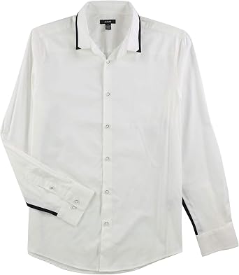 Alfani Mens Regular Fit Menlo Contrast Stretch Shirt