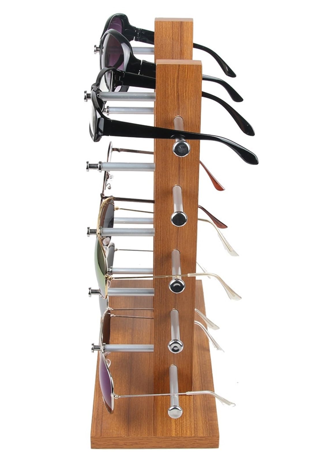 Porta Occhiali per Casa Porta Occhiali da Sole in Legno, Porta Occhiali da Vista, Organizer for Esposizione in Negozio A Casa Organizer Occhiali da Sole(Bruin,30.2x12.5x29.5cm)