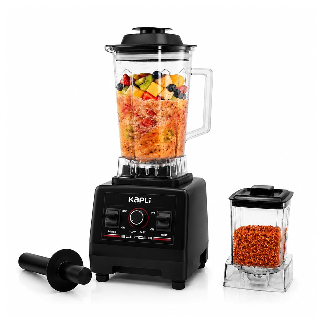 KAPLI Powerful Blender Grinder and smoothie maker, 2 Big Jar 3000 & 600 ML 800 W Mixer Blender | 2 Jars | Black)-image-22
