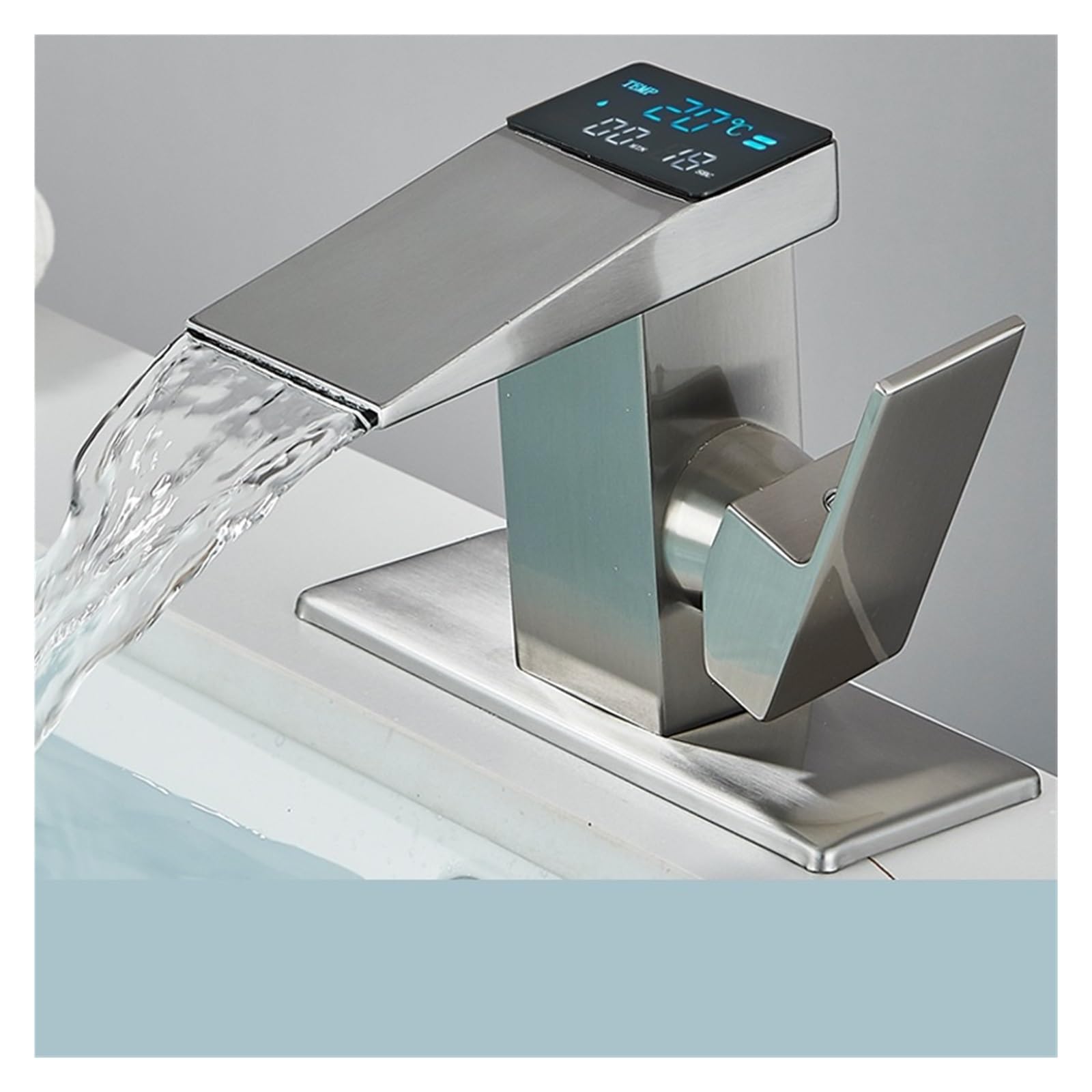 Robinet lavabo mitigeur cascade évitant les brûlures avec écran
