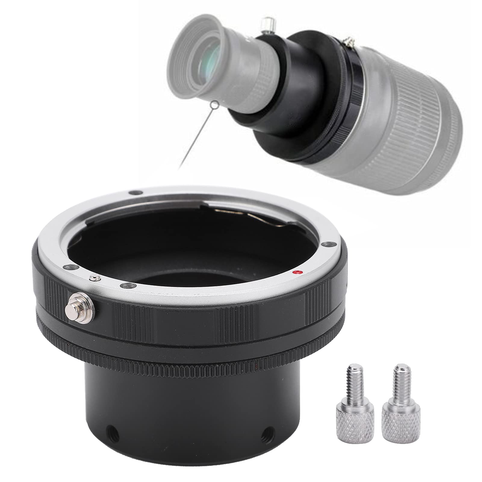 SIXRUN Makro-Objektiv-Adapter für EF EFS Mount Objektiv Aluminiumlegierung 1,25 Zoll Teleskop-Okular SLR-Kamera-Adapter