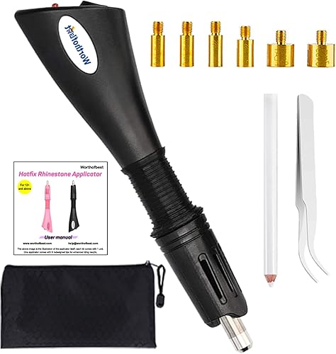 Miniatura 1 de Worthofbest Aplicador de diamantes de imitación Hotfix para tela, zapatos, tul, falda, ganchillo, punto, poliéster, lino, gamuza, lana, PVC,