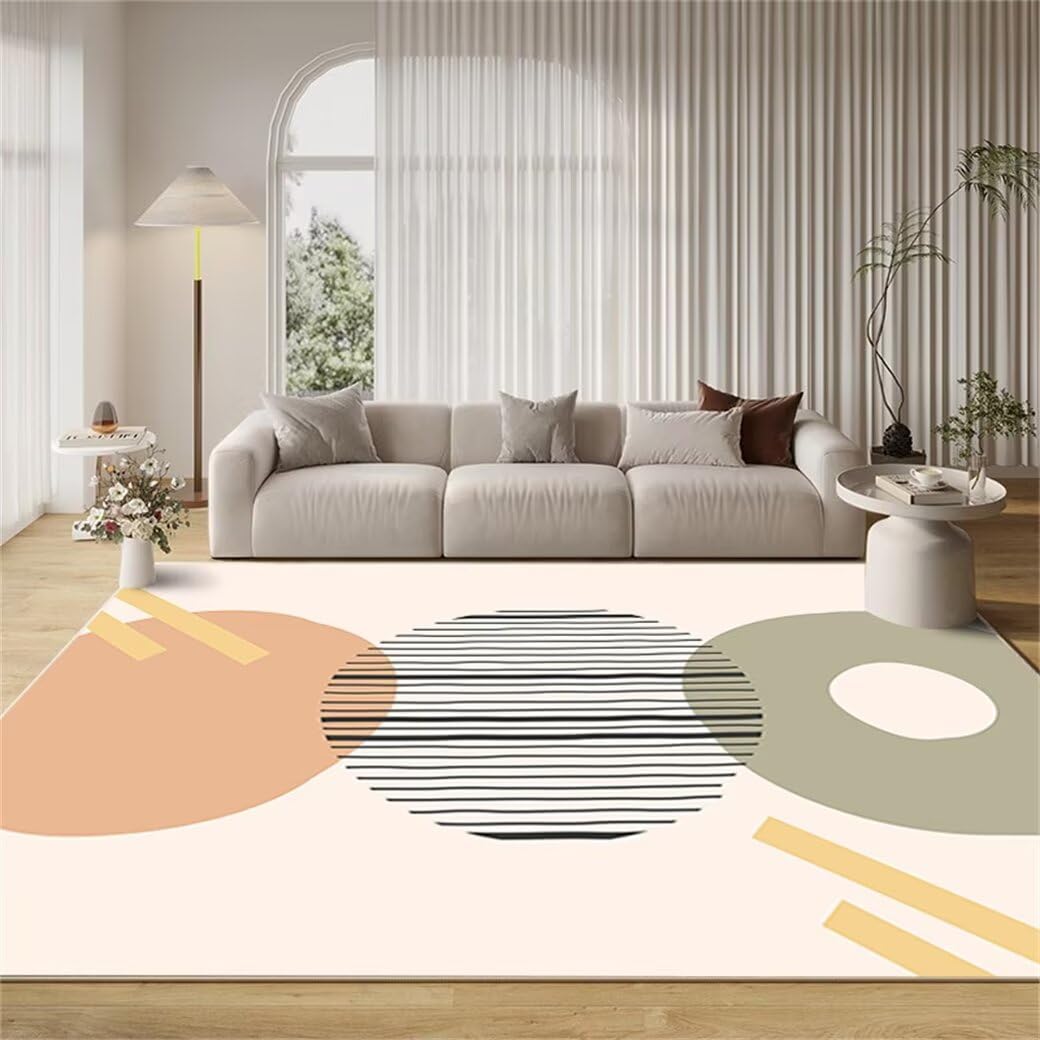 Tapis lavable doux crème 180 x 250 cm idéal chambre ado et enfant