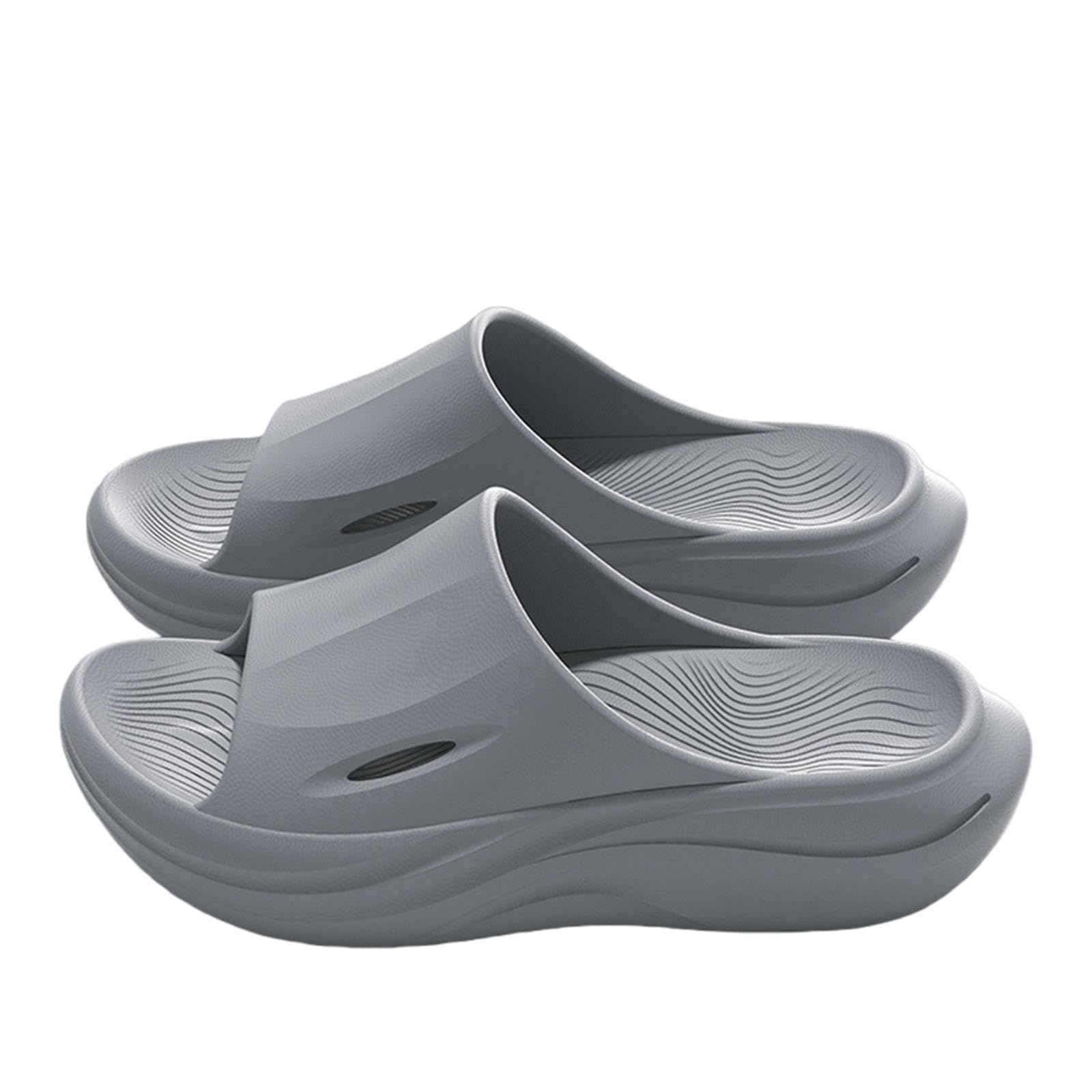 Gyios Summer Slippers Recovery Slides For Men And Women - Orthopedic Sandals With Arch Support & Thick Cushion-gray-36-37