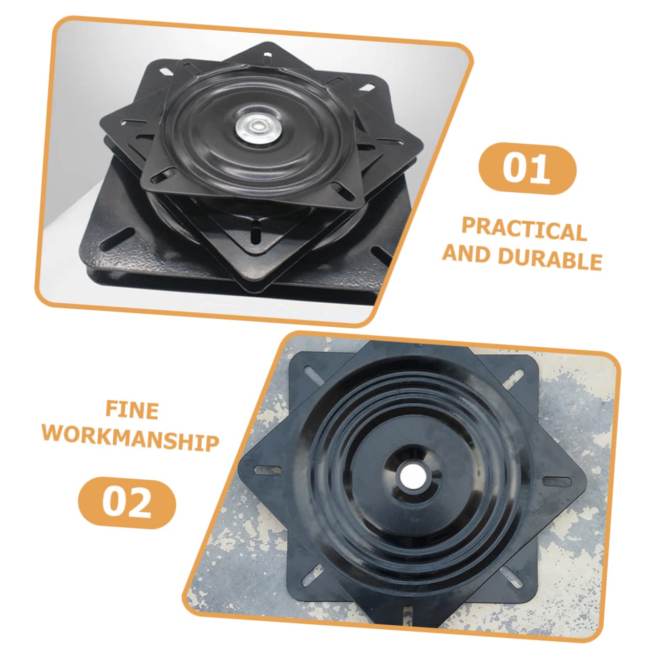 ABOOFAN Swivel Chair Base Turntable Heavy Duty Bar Stool Swivel Plate for Furniture (Black)