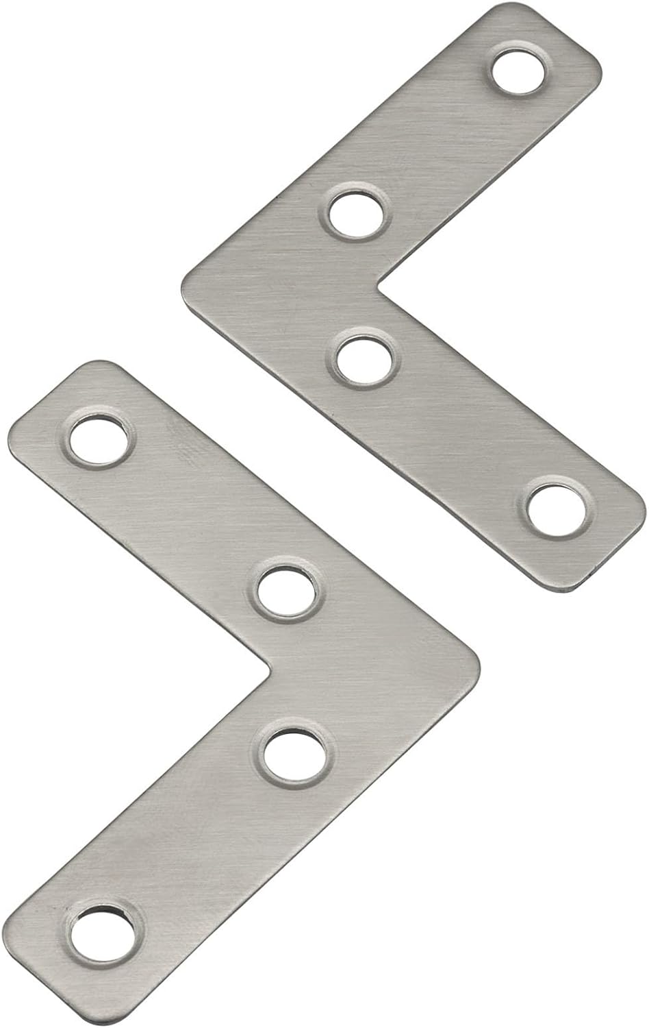 Bonsicoky Stainless Steel L Bracket Corner Brace, 12 Pcs 2 x 2 Inch Corner Braces, Sturdy Flat Angle Brackets for Furniture, Shelves and Home Repair, Silver Metal L Shaped Support