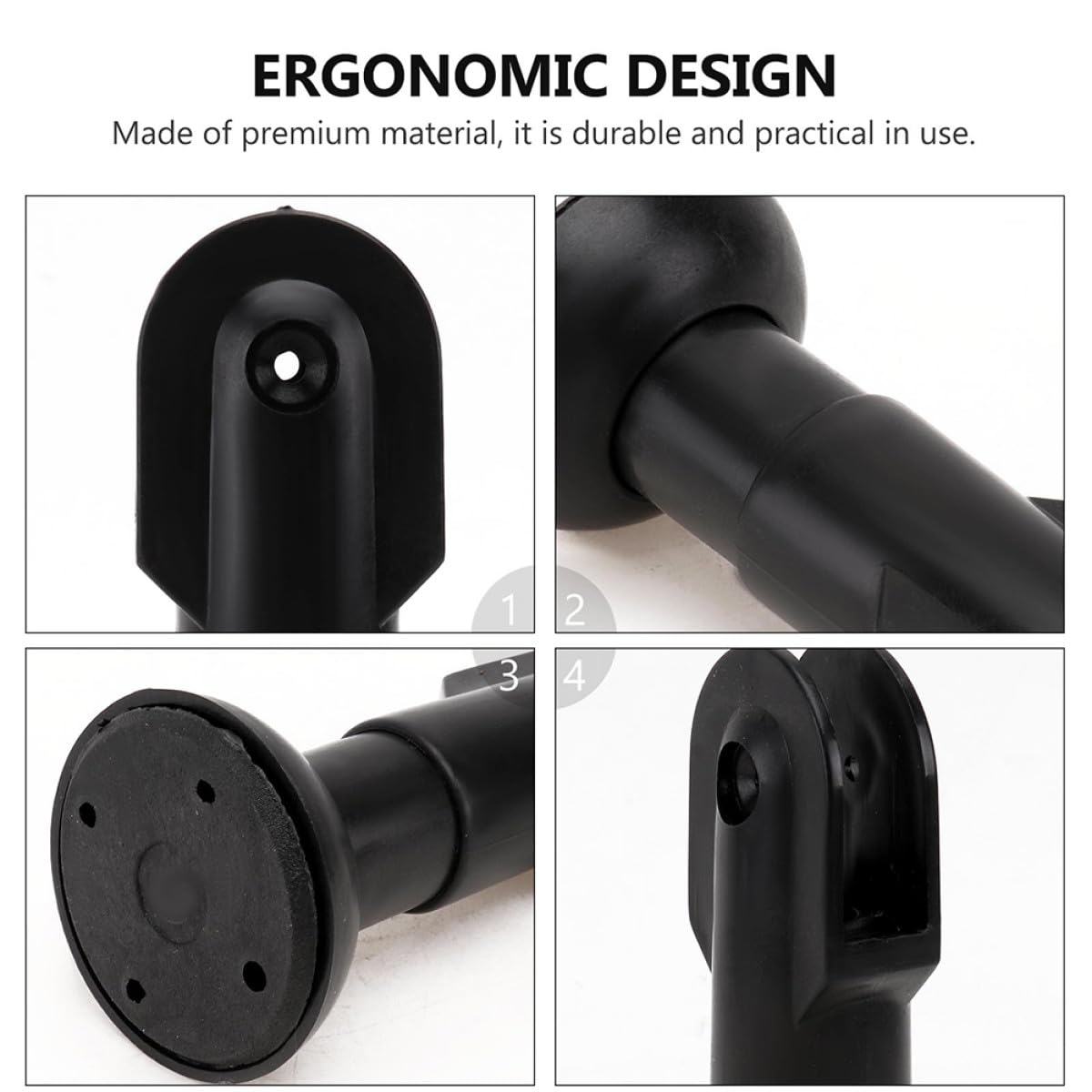 LIFKOME 2 Soportes de Plástico Negro para Mampara de Baño Altura Ajustable Resistente Corrosión