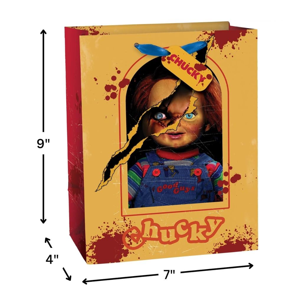Amazon.com: Amscan Creepy Red & Yellow Chucky Medium Gift Bag - 9