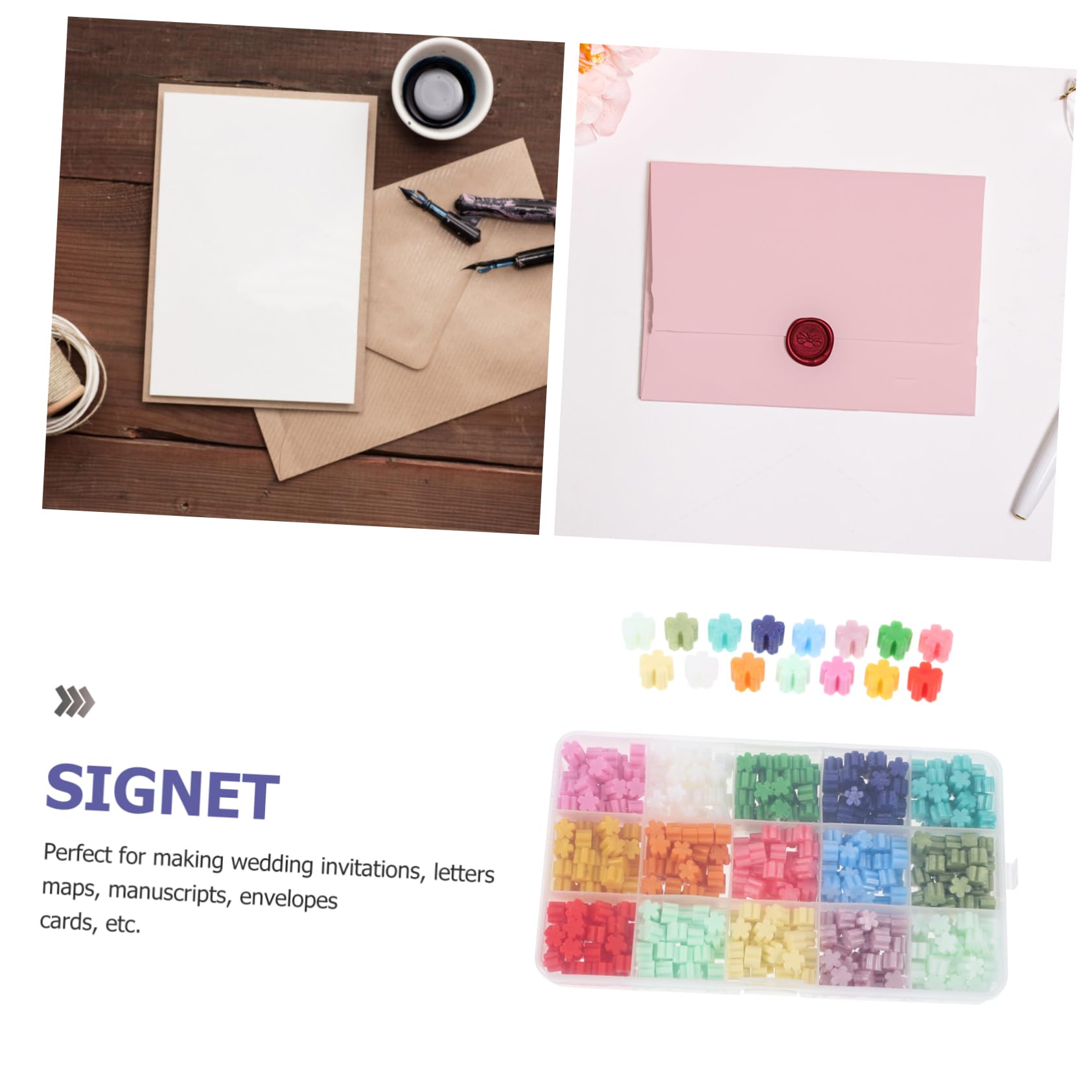 ARTIBETTER 5 Boxen Siegel Siegelsatz weißes Wachssiegel Siegelwachs Wachs für Stempelsiegel achteckige Wachssiegelperlen gemacht bunte Wachsperlen Wachssiegelperlen stempeln