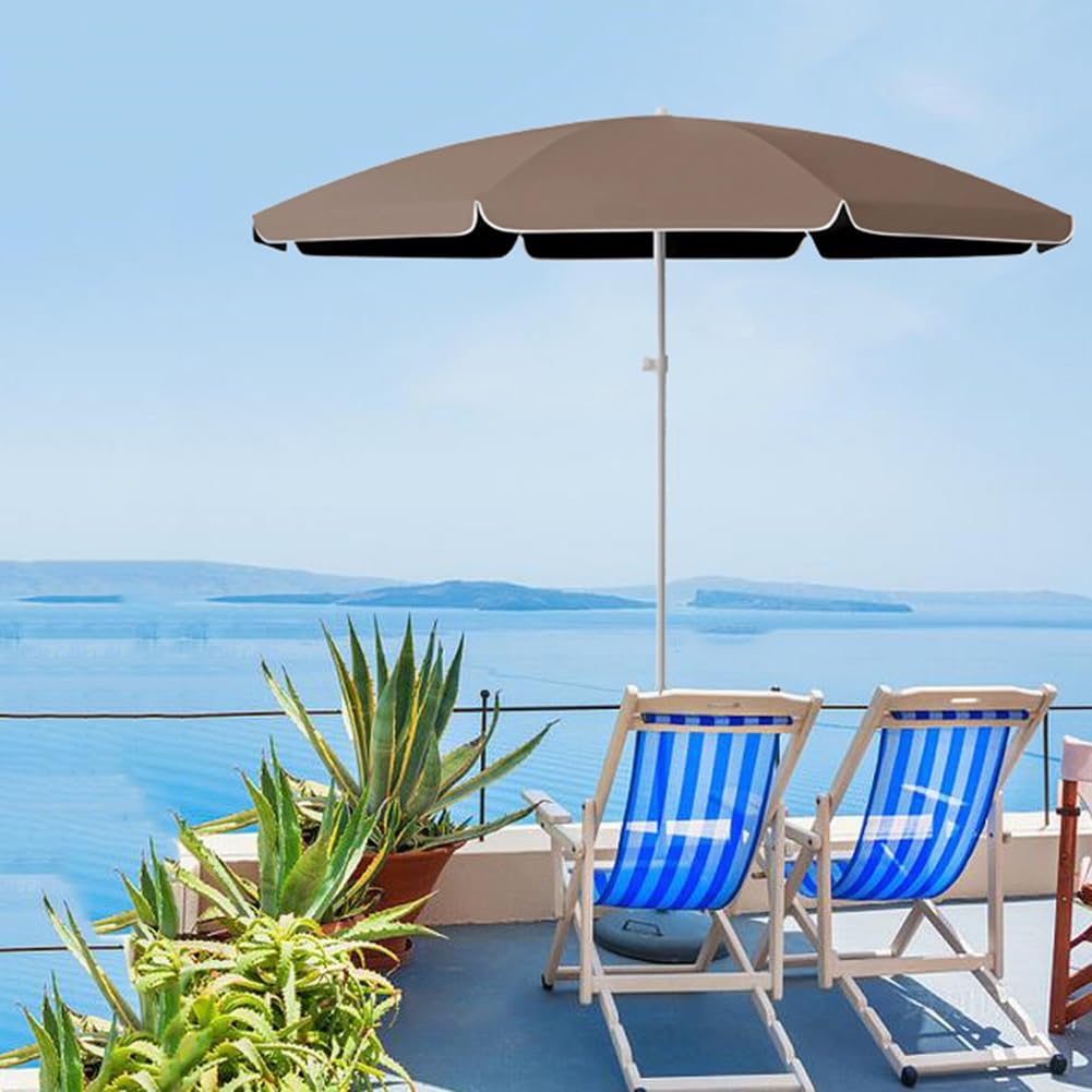 Ombrellone da giardino UV50+, ombrellone portatile da spiaggia per esterni, parasole rotondo da tavolo per cortile, giardino e piscina (grigio, 180 cm)