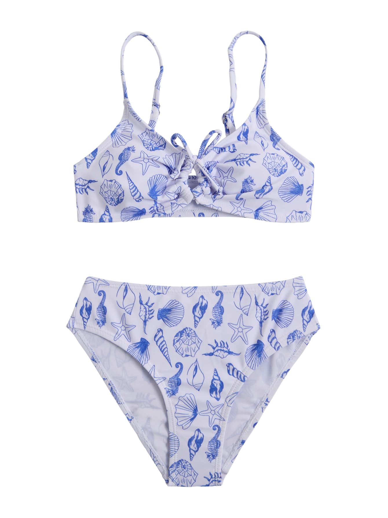 COZYEASE Girls' 2 Piece Ditsy Floral Print Triangle Bikini Swimsuit