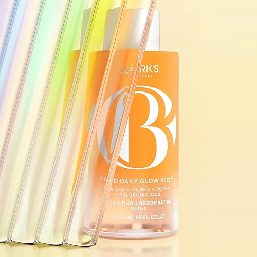 Miniatura 9 de Clarks Botanicals 7-Acid Daily Glow Peel AHA BHA Chemical Peel para cara, purifica los poros, regenera e ilumina la piel, todo tipo de piel, 4.2