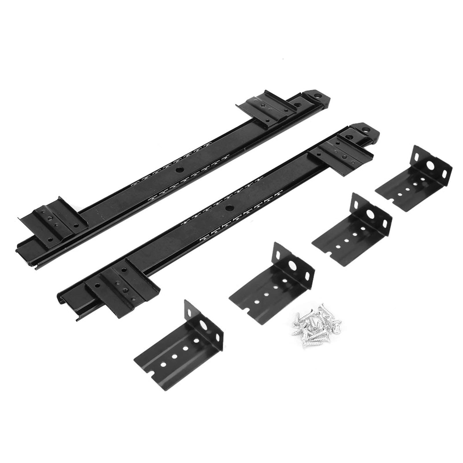 Soporte de Riel Deslizante para Teclado, 2 uds., Soporte de Escritorio para Computadora de Acero Laminado en Frío Engrosado, para Oficina (BLACK)