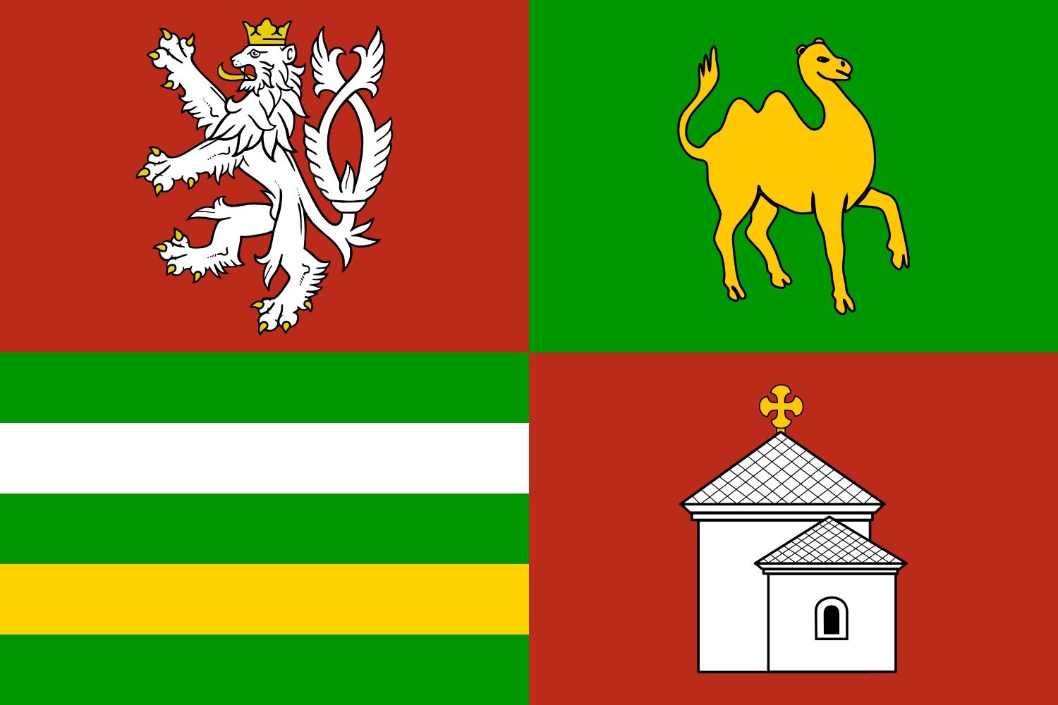 Drapeau Région de Plzeň avec attaches renforcées contre l'usure des oeillets