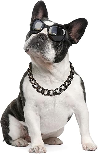 Collar de cadena de perro negro de 34 pulgadas (0.787 in) de ancho, collar duradero de eslabones cubanos para perro, lindo collar de moda para