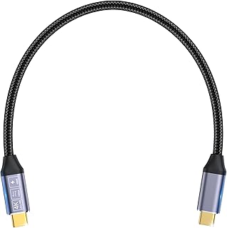 Short USB C 3.1 Gen 2 Cable Supports 100W Charging/10Gbps Data Transfer/4K@60Hz Screen, USB C Charging Cable,USB-C to USB C, Compatible with Android Galaxy 0.5M, USB-C Cable