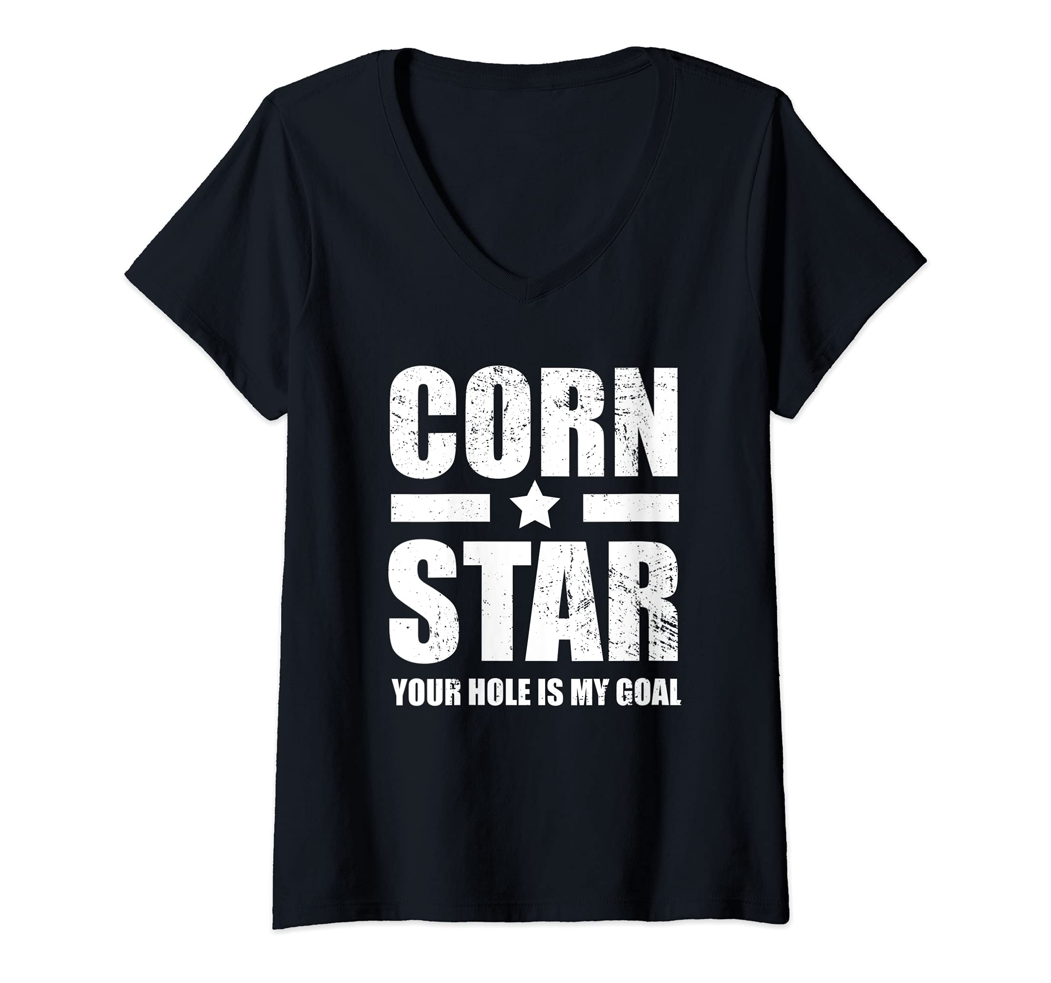 Womens Cornhole Corn Star Vintage Retro Team Tournament V-Neck T-Shirt