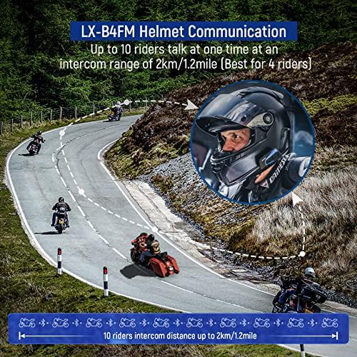LEXIN 2pcs B4FM Motorcycle Bluetooth 