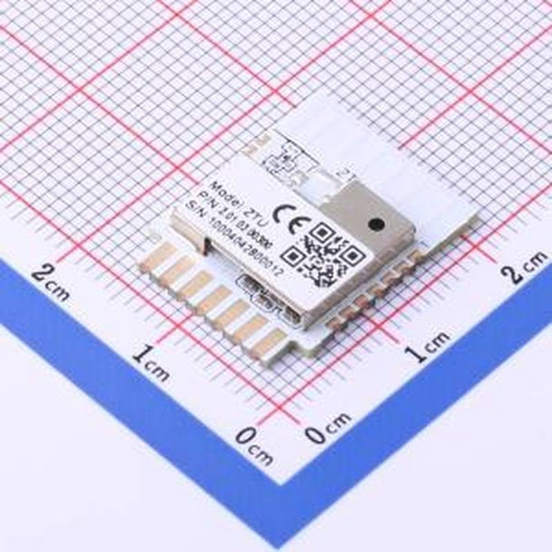 Top view of the Generic ZTU ZigBee Module on a grid for scale