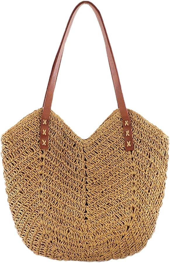 MAIRO LIFESTYLE Womens Straw Wicker Handmade Boho Summer Beach Braided Shoulder Bag (Light Brown) (B0CL2QPJPV) Amazon Price History, Amazon Price Tracker
