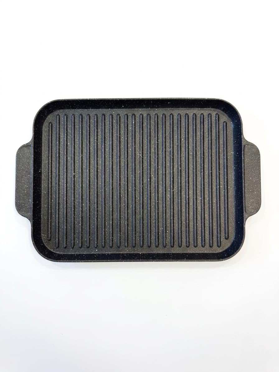 Bistecchiera Rettangolare 40x28 cm in Pietra Lavica Antiaderente – Alto Spessore – Ideale per Cottura Sana e Naturale