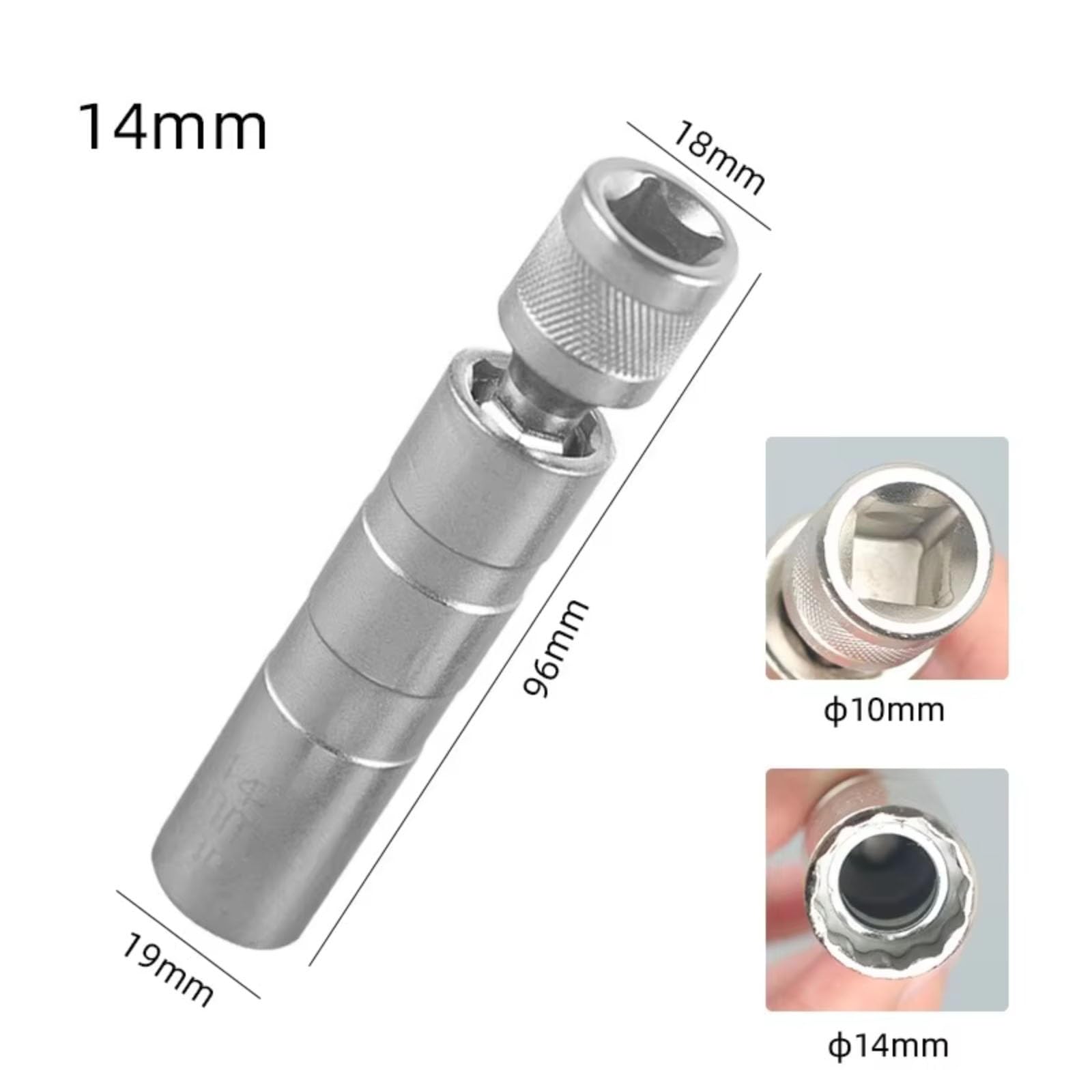 Llave De Bujía 2 Uds Enchufe De Bujías Automotrices 14mm 16mm Herramienta Extracción Giratoria Herramientas Instalación De Enchufe De Bujías Magnéticas