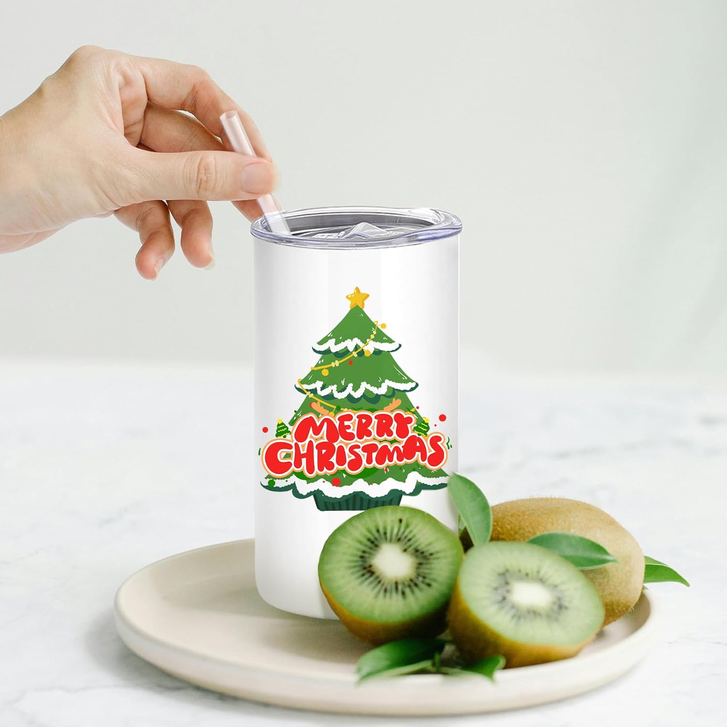 YOUKE OLA 16 Pack Sublimation Tumblers Blanks Bulk Sublimation Cups Skinny Straight Tumbler Stainless Steel Double Wall Insulated Water Bottles with Lid & Straw for DIY Gift, 12oz White - Image 7