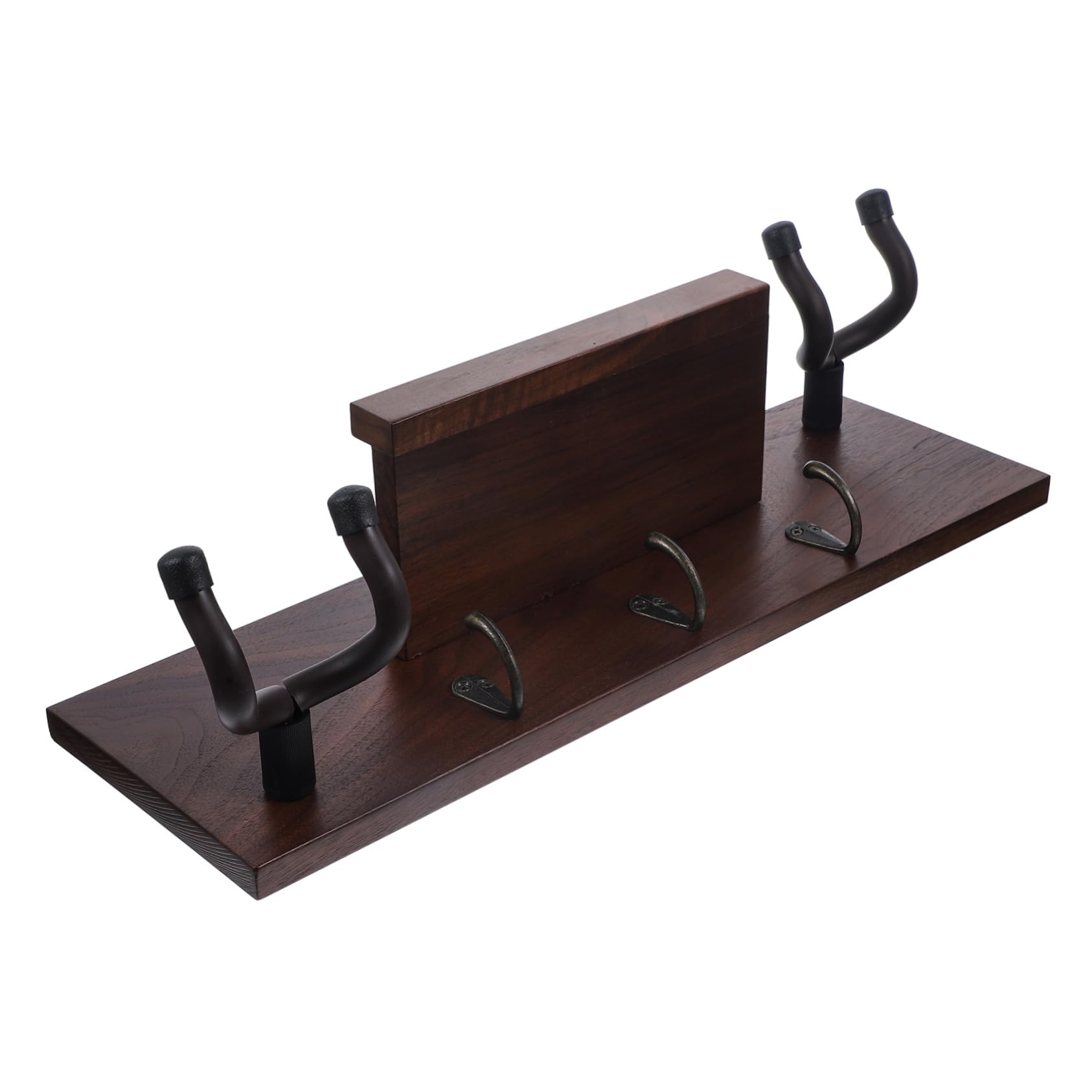 BESPORTBLE Appendi Chitarra da Muro 4 in 1 Supporto per Chitarra | Legno e Metallo, per Chitarra Elettrica e Acustica, Assemblaggio Semplice