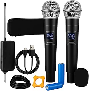 Microfone duplo profissional sem fio de mão para igreja show