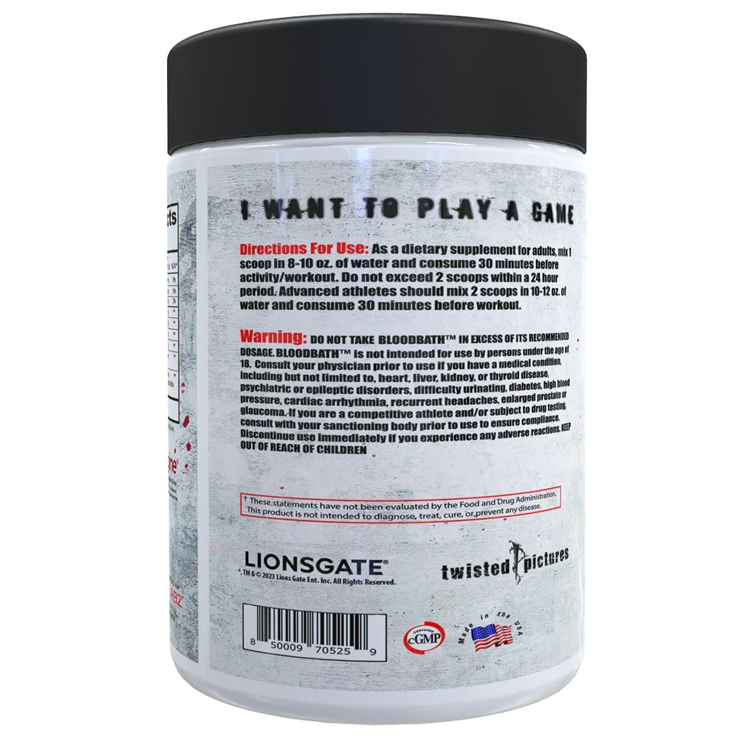 Insane Labz Psychotic Saw® and Bloodbath Pre Workout Nitric Oxide Booster Stack, Increase Muscle Mass, Vascularity, Strength, Energy, Focus (Watermelon, 30 Servings) — Amazon image 7