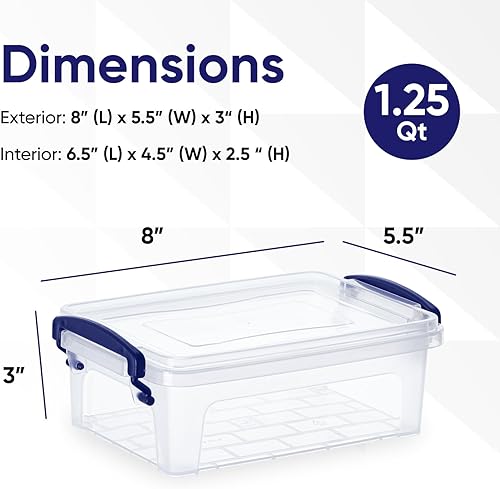 Miniatura 2 de Superio Contenedores de almacenamiento transparentes con tapas, contenedores de plástico sin BPA de 2 cuartos de galón, cajas transparentes para