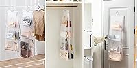 Vista 4 de AARAINBOW 1 Pack Hanging Handbag Purse Organizer for Closet, Hand Bag Organizer Holder 8 Pockets, Space Saving Wardrobe Purse Storage Organizer for