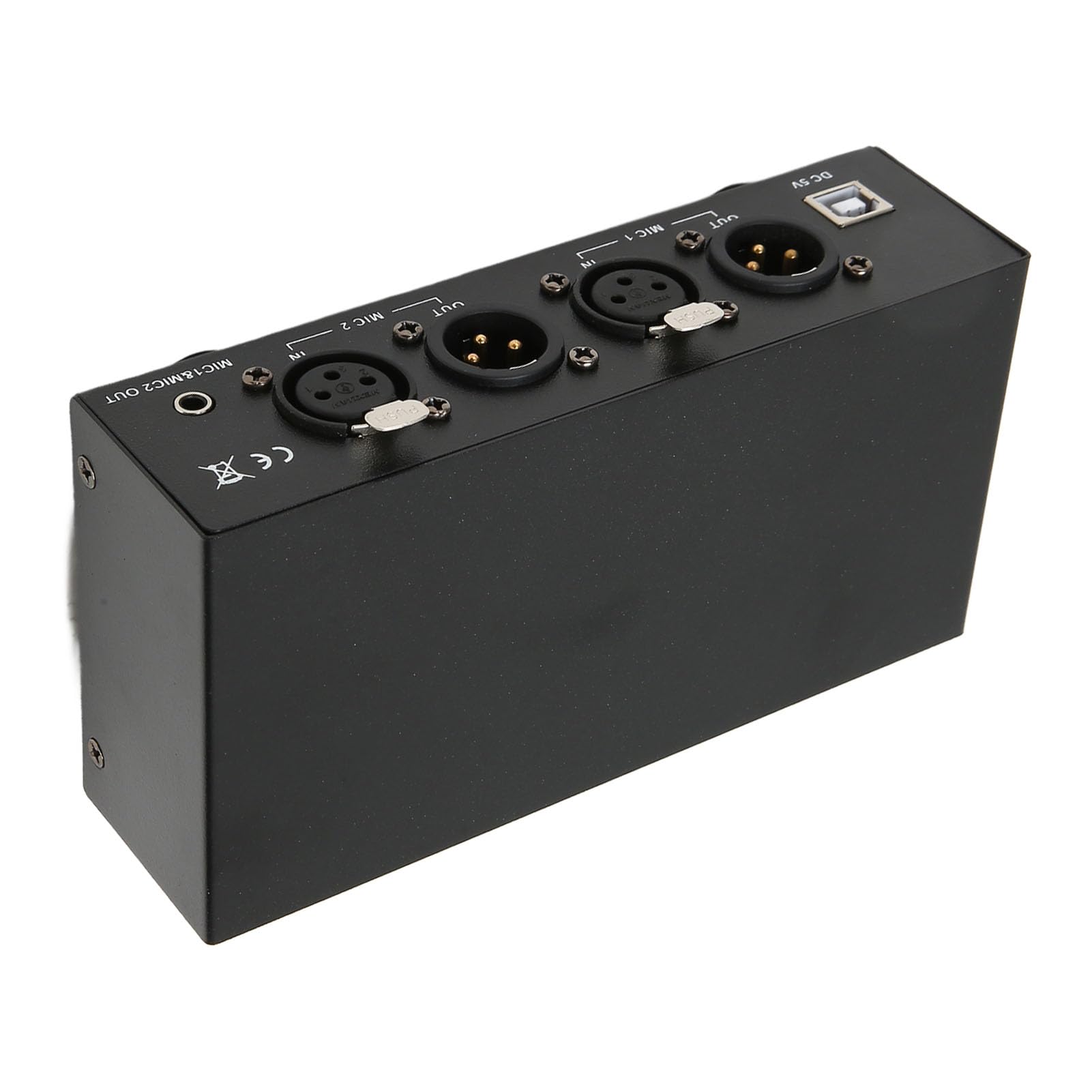 48V Phantomspeisung Netzteil, Adapter Eisengehäuse Professionelle 48V Stromversorgung mit Hoher Stabilität & Ausgeglichenem Ausgang Doppelte Mikrofonunterstützung für
