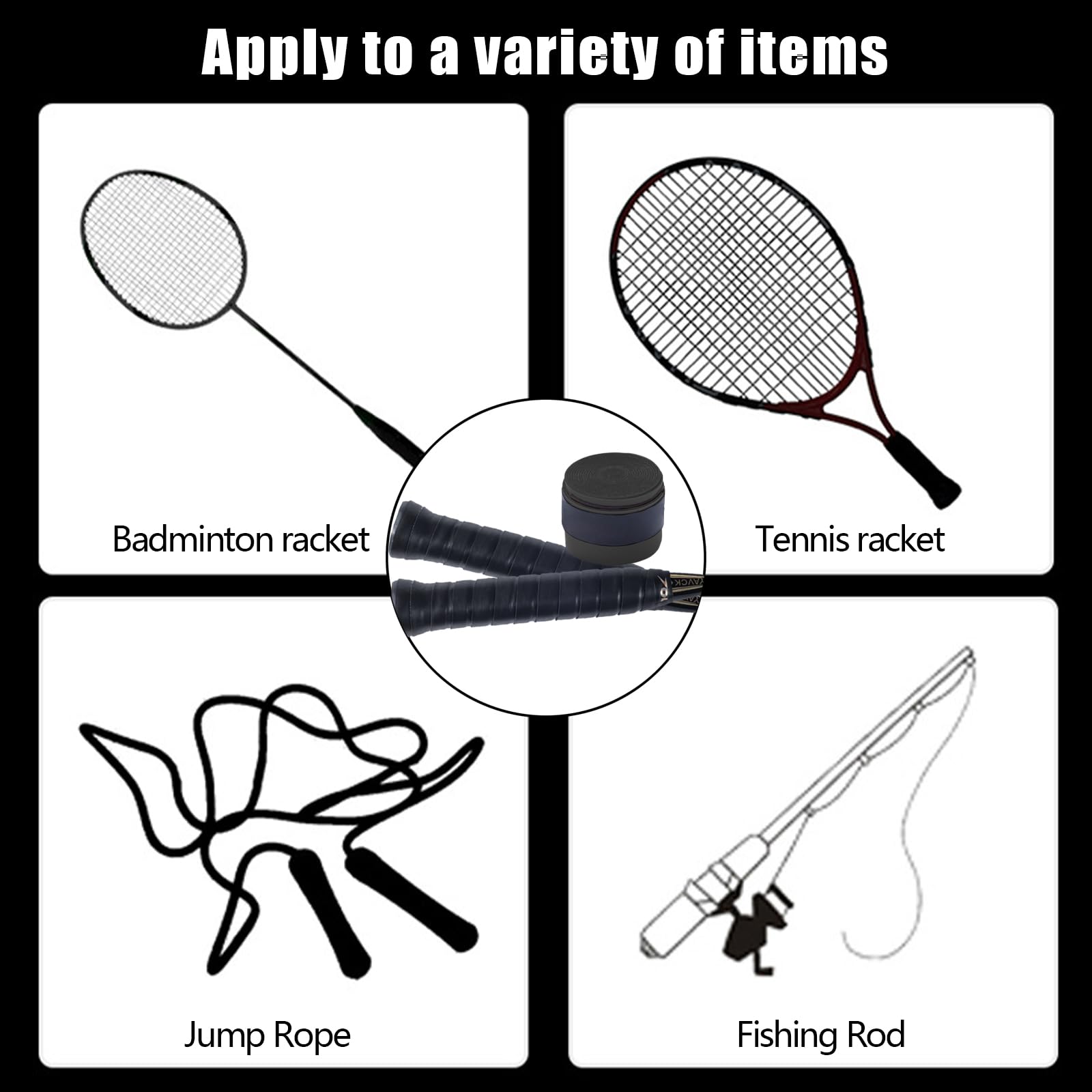 14 Pièces : Volants De Badminton En Nylon (12) + Grips Antidérapants (2) – Pour Indoor/outdoor, Raquettes Tennis, Squash, Badminton